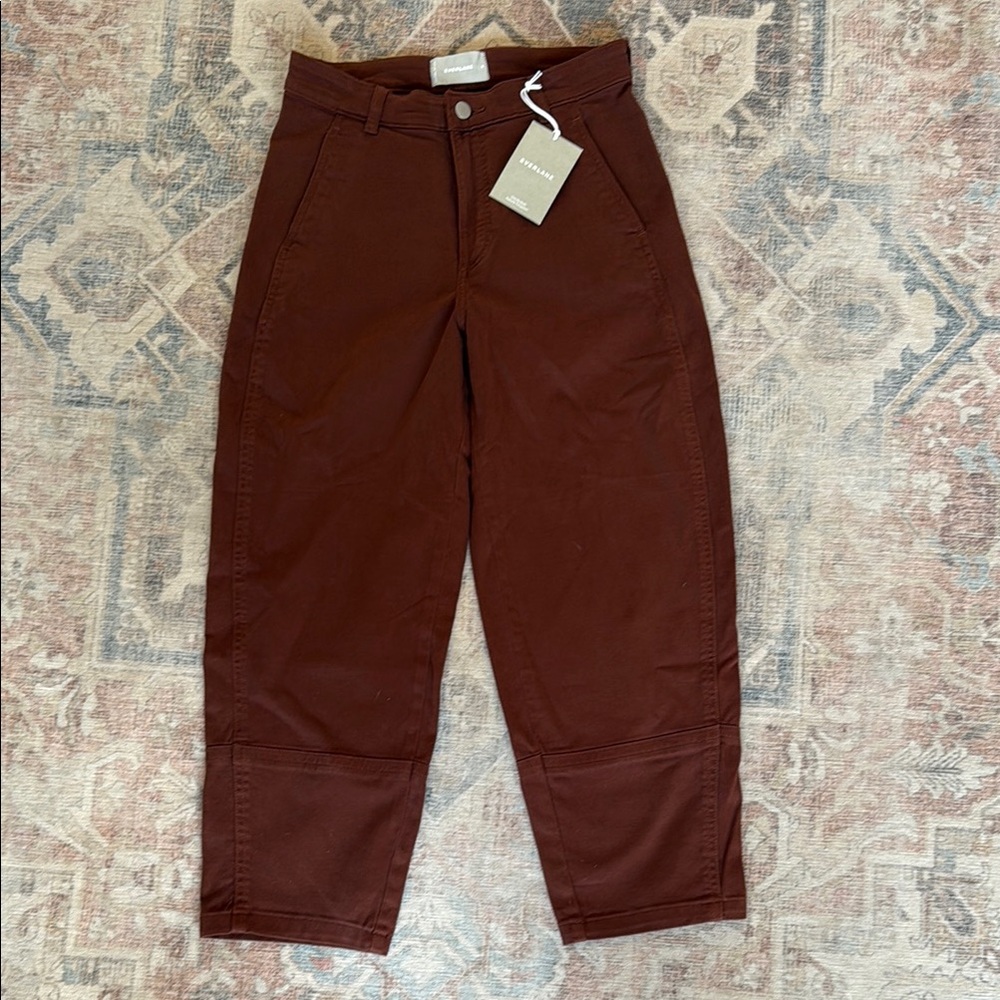 Everlane Brown Ankle Barrel Leg Pants